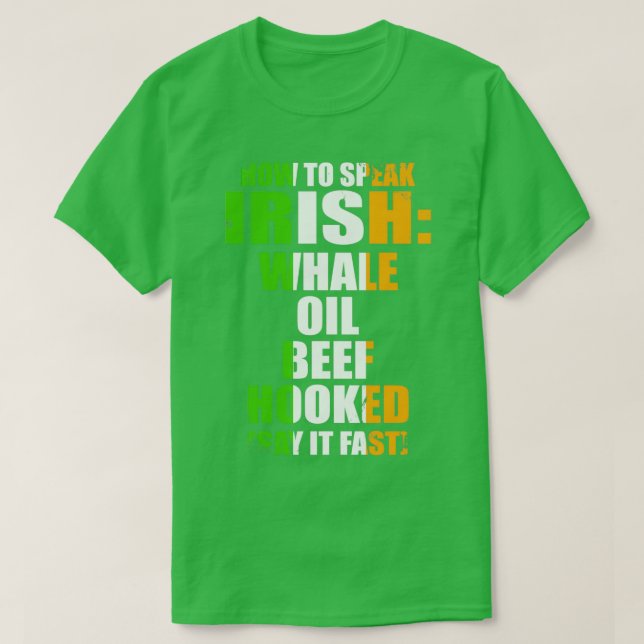 Hur man talar Irish Funny St T Shirt (Design framsida)