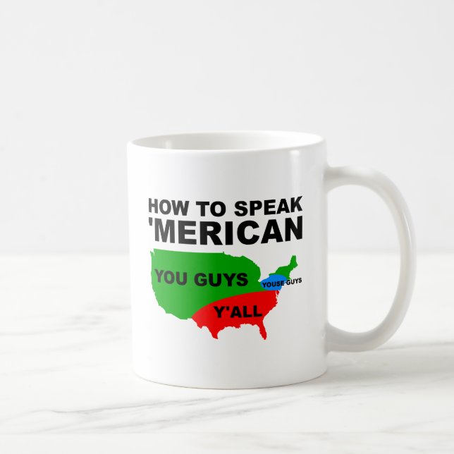 Hur man talar "Merican Funny Mug Kaffemugg (Höger)