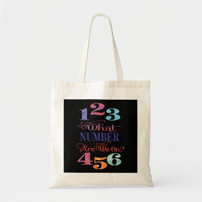 Hur många är vi på? Bunco Typography Black Tygkasse (Framsidan)