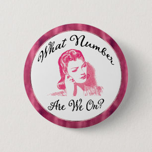 Hur många är vi? Rosa Funny Bunco Button Knapp