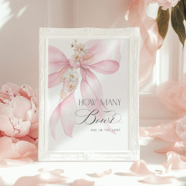 Hur många  babyduschar i Bows  rosa Poster