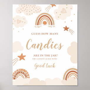 Hur många Candies Boho Rainbow-tecken Poster