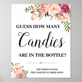 Hur många Candies duschspel visar rosa blommor Poster