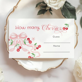 Hur många Cherries Rosa Bow Baby duschspel Tilläggskort