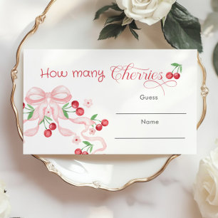 Hur många Cherries Rosa Bow Baby duschspel Tilläggskort