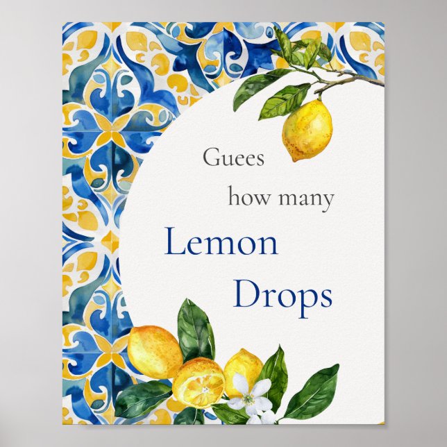 Hur många citrondroppar 25:e födelsedagen poster (Framsidan)