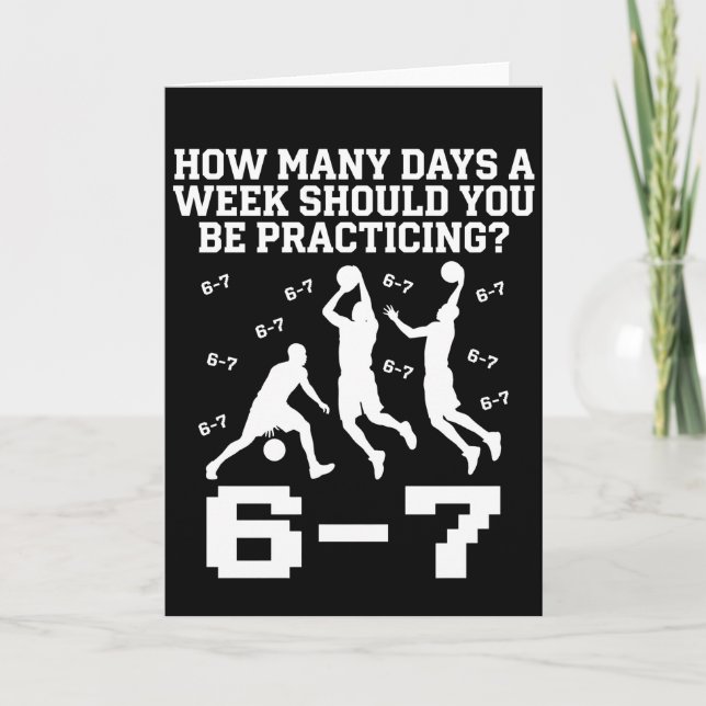 Hur Många Dagar Roligt 67 Meme Basketboll Mening Kort (Framsida)