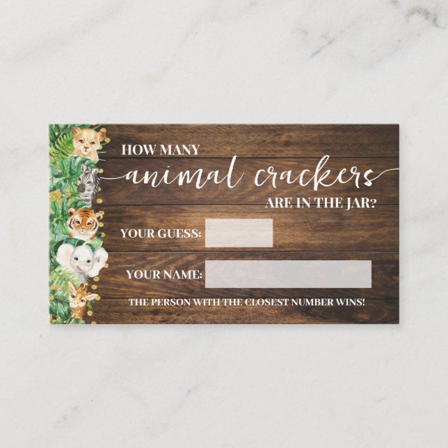 Hur många djurkrackare Safari Baby-spelkort Placeringskort (Framsida)