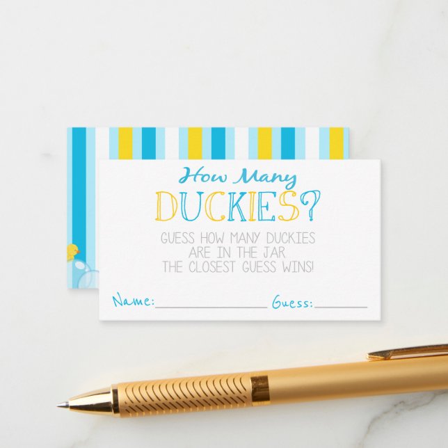 Hur många Duckies Party Game Gissa Cards Tilläggskort (Fram/Back In Situ)