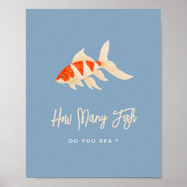 Hur Många Fiskar Sängkammarfest Gissningslek Poster