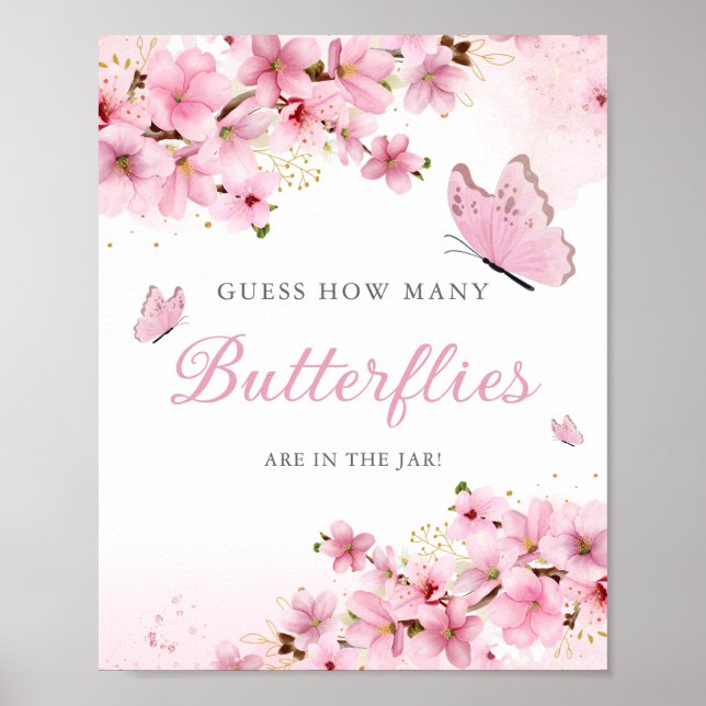 Hur många fjäril i babyduschen? poster (Framsidan)