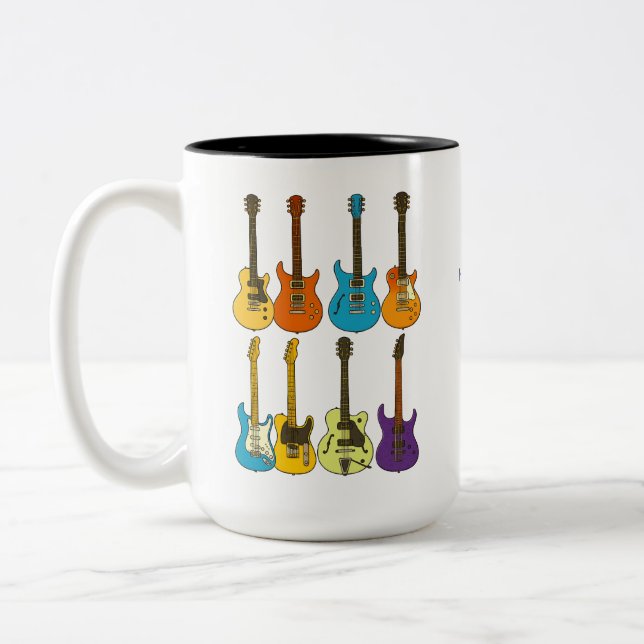 Hur många gitarrer behöver jag? (bara en till) Två-Tonad mugg (Vänster)