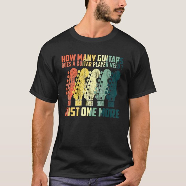 Hur många Guitars För manar Guitar Players Music V T Shirt (Framsida)