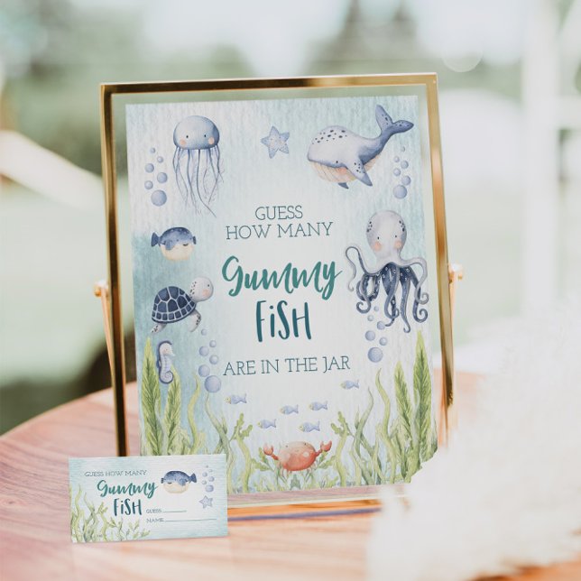 Hur Många Gummifiskar Baby Shower Spelkort Tilläggskort (Skapare uppladdad)