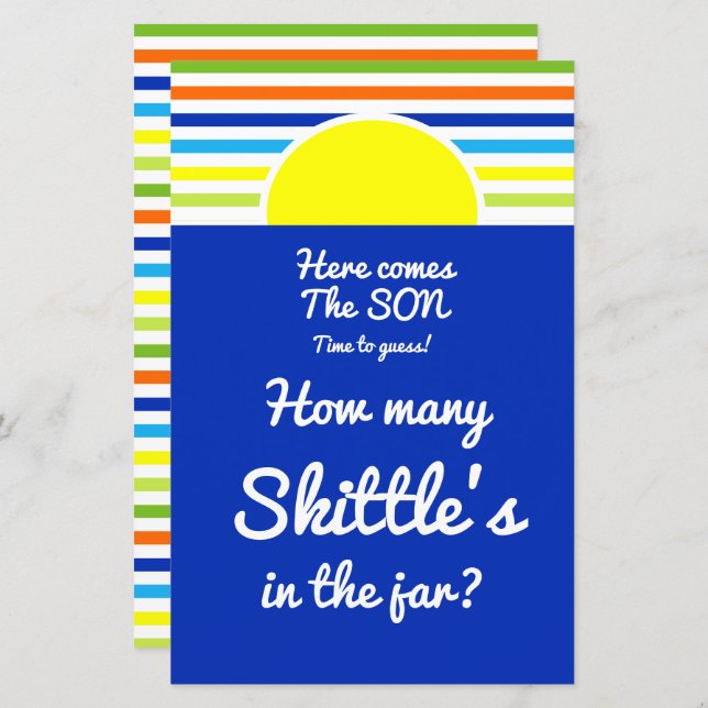 Hur många i Burk Baby Shower-spelet (Fram/baksida)