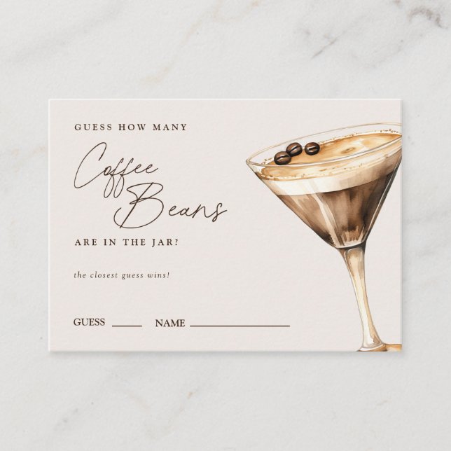 Hur många kaffebönor Espresso Martini Shower Tilläggskort (Framsida)
