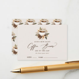 Hur Många Kaffeebönor Blommig Kaffe Bröllopsdusch Tilläggskort