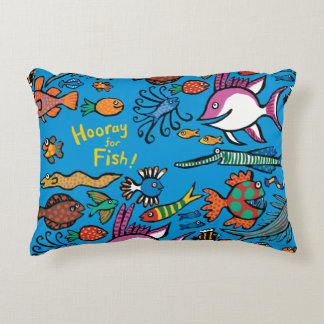 Hur många kan den olika fisken dig se? prydnadskudde