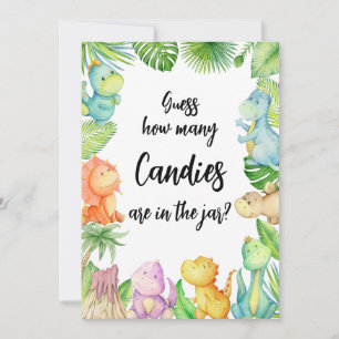 Hur många kanter i Burk Dinosaur Baby Shower Card Inbjudningar