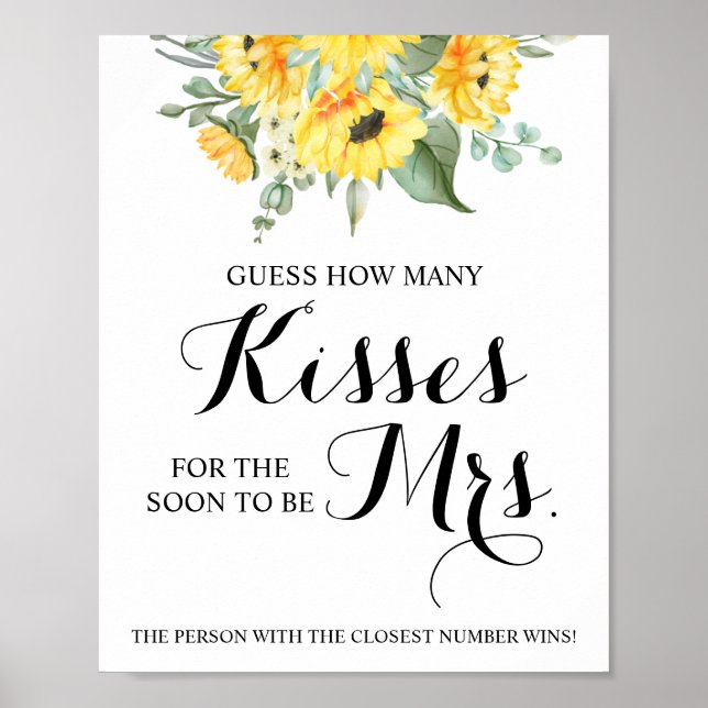 Hur många kisser för solrosspelssignalen poster (Framsidan)