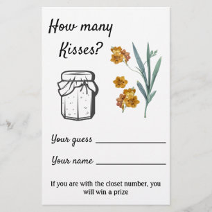 Hur många Kisses? Blommor - SpelFlyer Flygblad