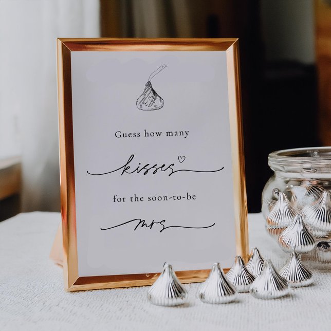 Hur många Kisses för att hon ska bli mrs Sign Poster (Skapare uppladdad)