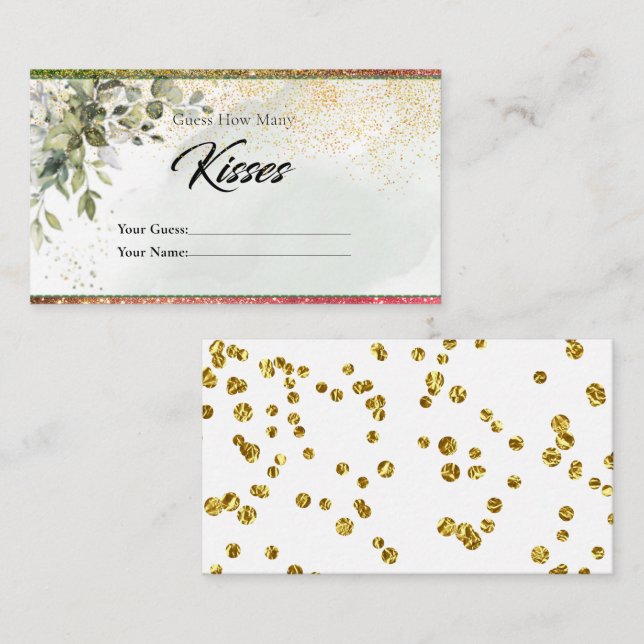 Hur många kisses-Möhippa-hölje? Tilläggskort (Fram/baksida)