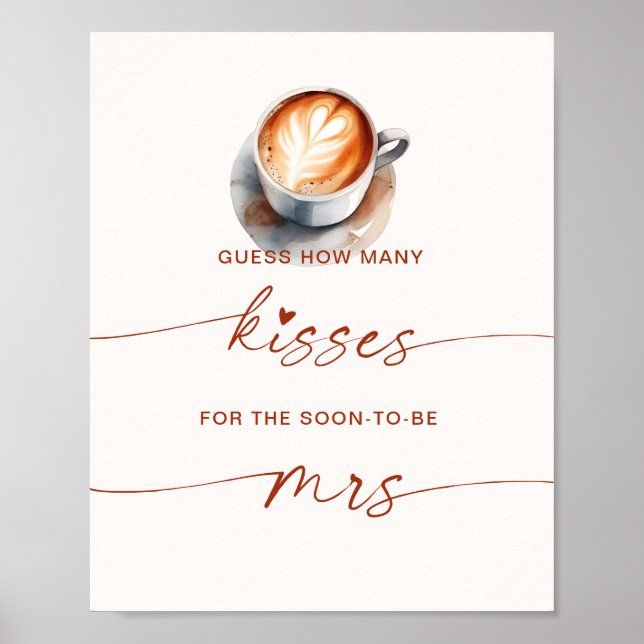 Hur många Kisses-Möhippa-kaffespel Poster (Framsidan)