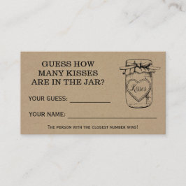 Hur många Kisses Möhippa Rustic Game Card Placeringskort