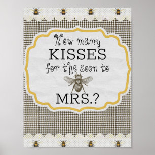Hur många Kisses-Möhippor spelsvart och vitt Poster