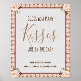 Hur många Kisses Rosa Möhippa-spelsignatur Poster