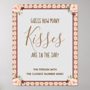 Hur många Kisses Rosa Möhippa-spelsignatur Poster
