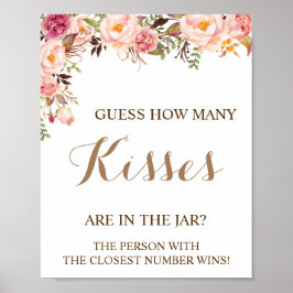 Hur många Kisses Rosa Möhippa-spelsignatur Poster