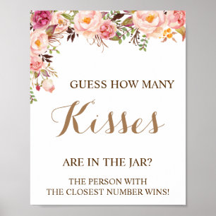 Hur många Kisses Rosa Möhippa-spelsignatur Poster