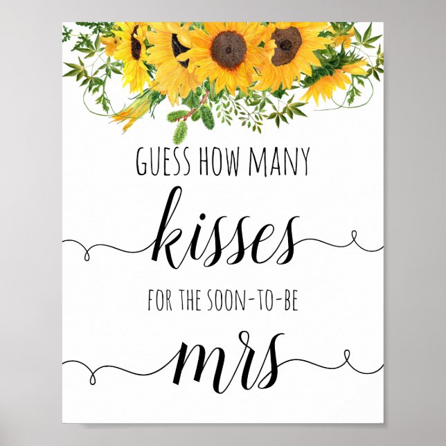 Hur många kisses ser ut för solblommor? poster (Framsidan)