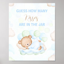 Hur många kisses skriver under på Cute Bear Boy Ba Poster