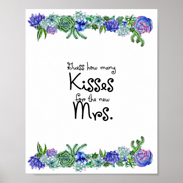 Hur många Kisses Succult Möhippa-spel Poster (Framsidan)