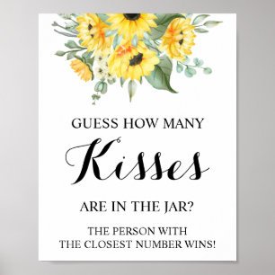 Hur många Kisses Sunblommors Möhippa Speltecken Poster