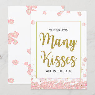 Hur många Kisses-tecken Rosa och Guld Möhippa Inbjudningar