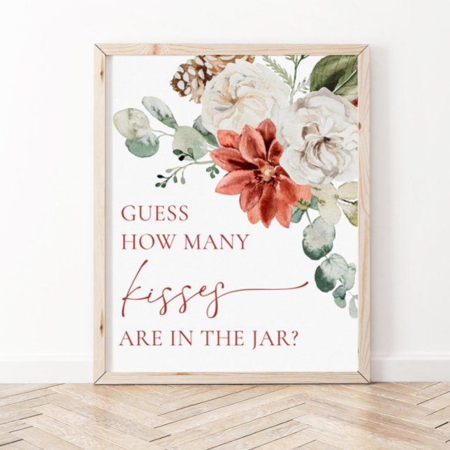 Hur många Kisses-tecken signerar Red Winter-julen Poster (Skapare uppladdad)