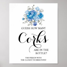 Hur många Kork Blue Flower Möhippa-speltecken Poster