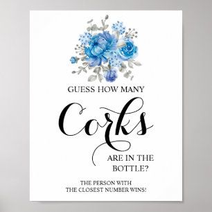 Hur många Kork Blue Flower Möhippa-speltecken Poster