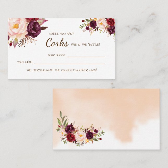 Hur många Kork Marsala-Möhippa-spelkort Placeringskort (Fram/baksida)