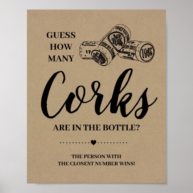 Hur många kork möhippa rustik-speltecken poster (Framsidan)