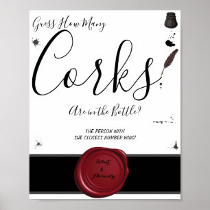 Hur många Kork-pennor och skugga - spelskylt Poster