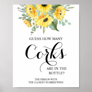 Hur många Kork Solblommor Möhippa Spelsignatur Poster
