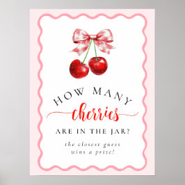 Hur många körsbär Coquette Cherry Baby Shower-spel Poster