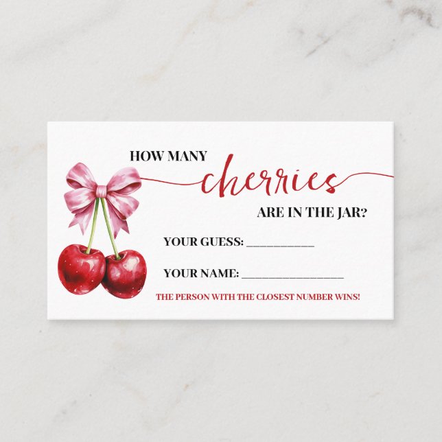 Hur många körsbär Rosa Coquette Baby-spelkort Placeringskort (Framsida)