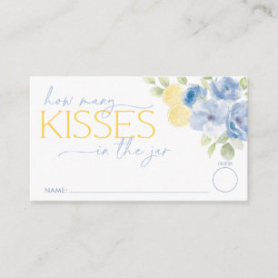 Hur många kyssar Blue Lemon Bridal Shower Tilläggskort