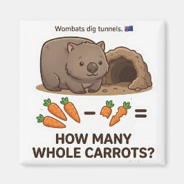 Hur Många Morötter? Wombat Matematik Subtraktionss Magnet